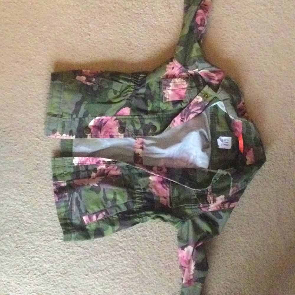 Camo flower jean jacket
